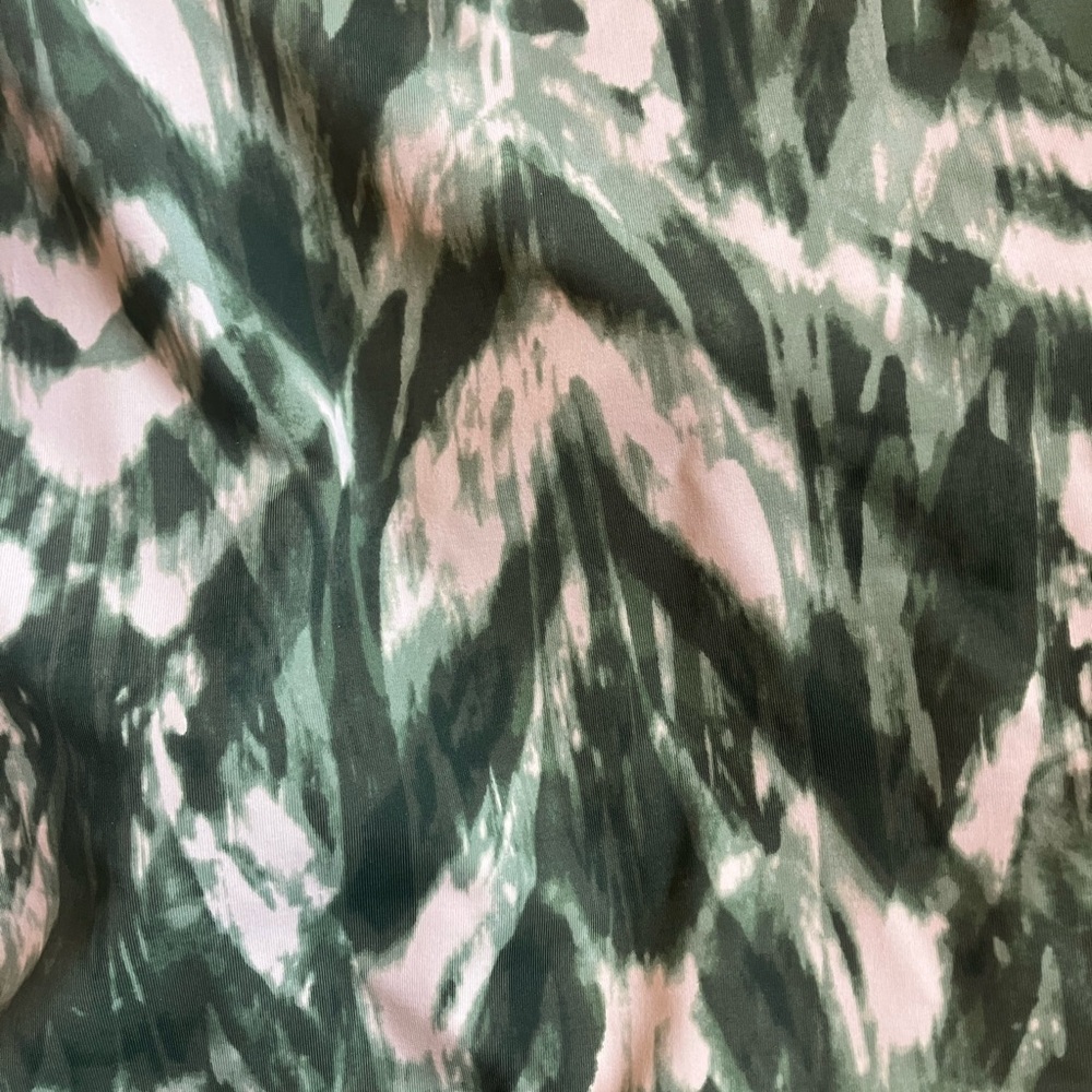 Duluth Trading Co Suit Up Tankini 2-PIECE Swim Set Green Ikat Print Size 18 - Picture 8 of 15